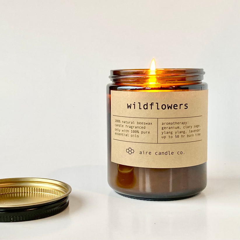 wildflowers beeswax candle – aire candle co.