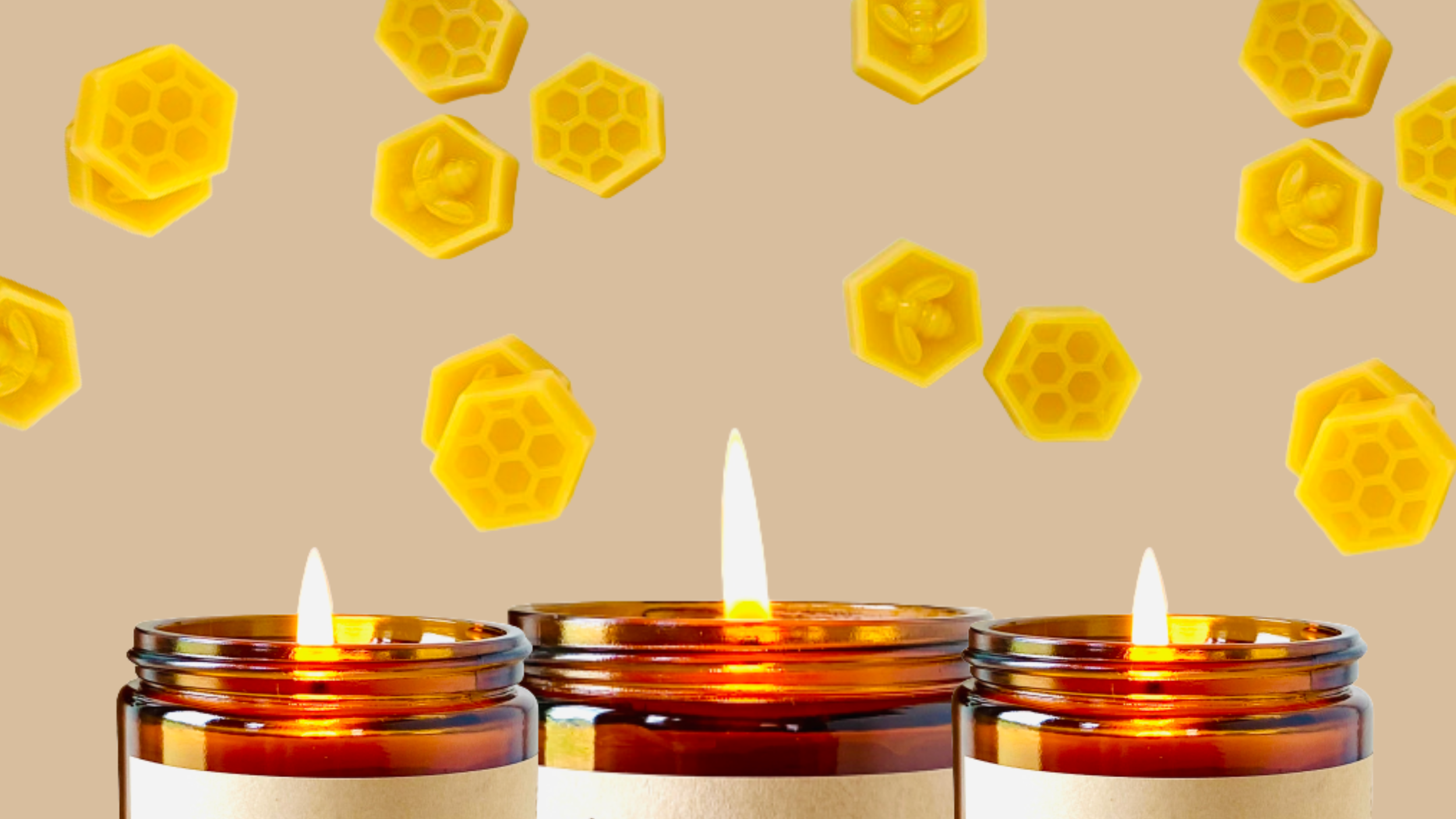 Purely Beeswax 100% Pure Beeswax Candle Unscented Natural Honey Scent Only  Beeswax & Cotton Wick Handmade by Aire Candle Co. 
