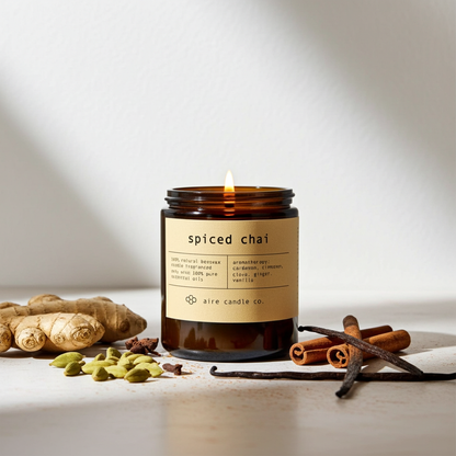 spiced chai beeswax candle