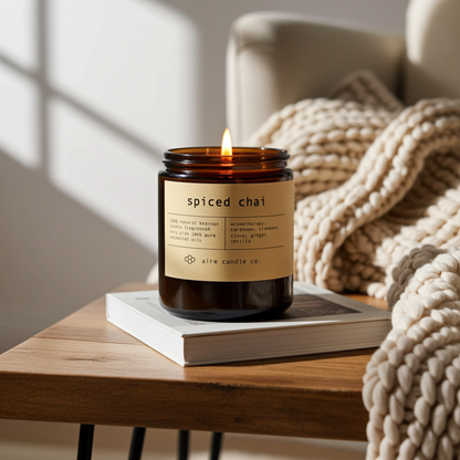 spiced chai beeswax candle