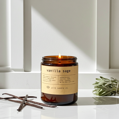 vanilla sage beeswax candle