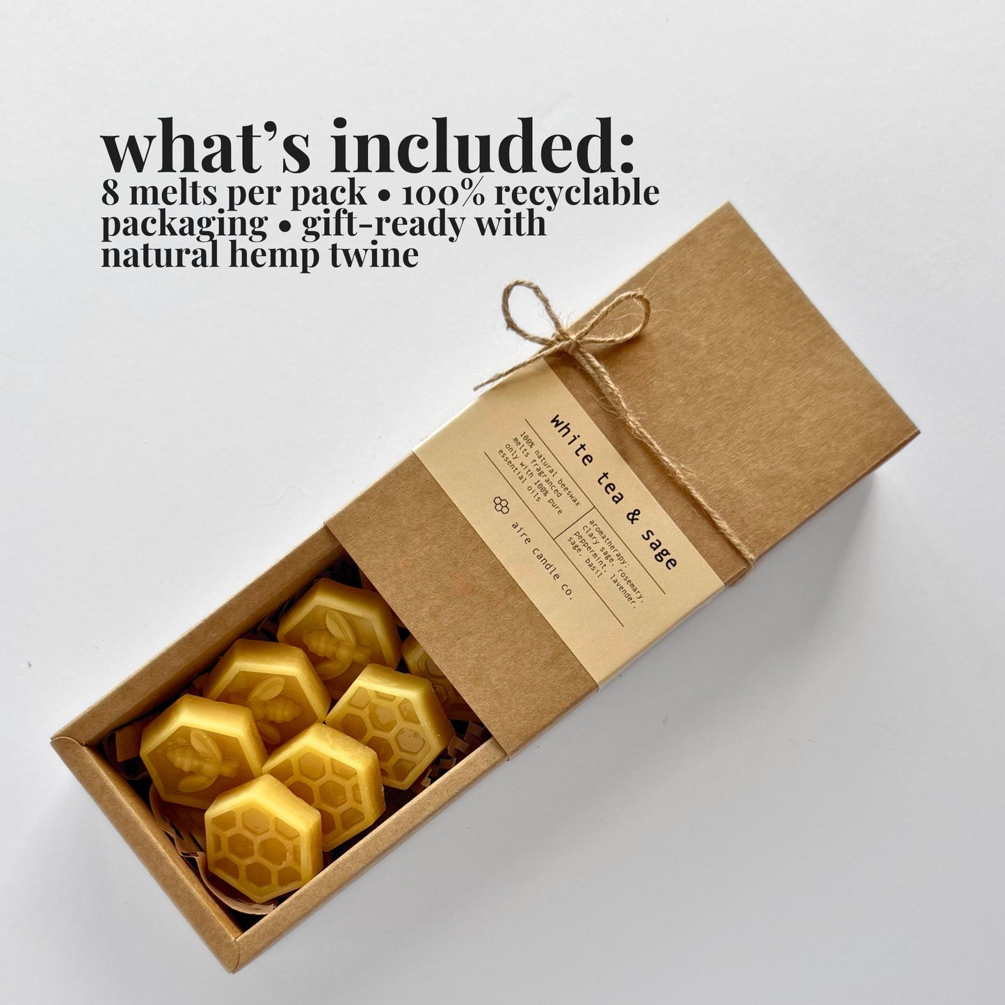 white tea & sage wax melts