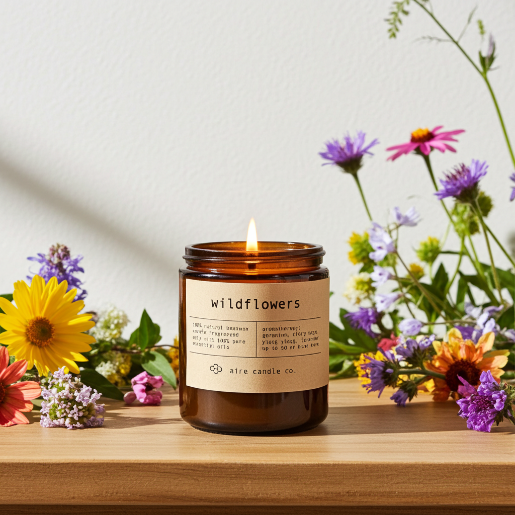 Wildflowers Beeswax Candle | Bright & Floral – aire candle co.