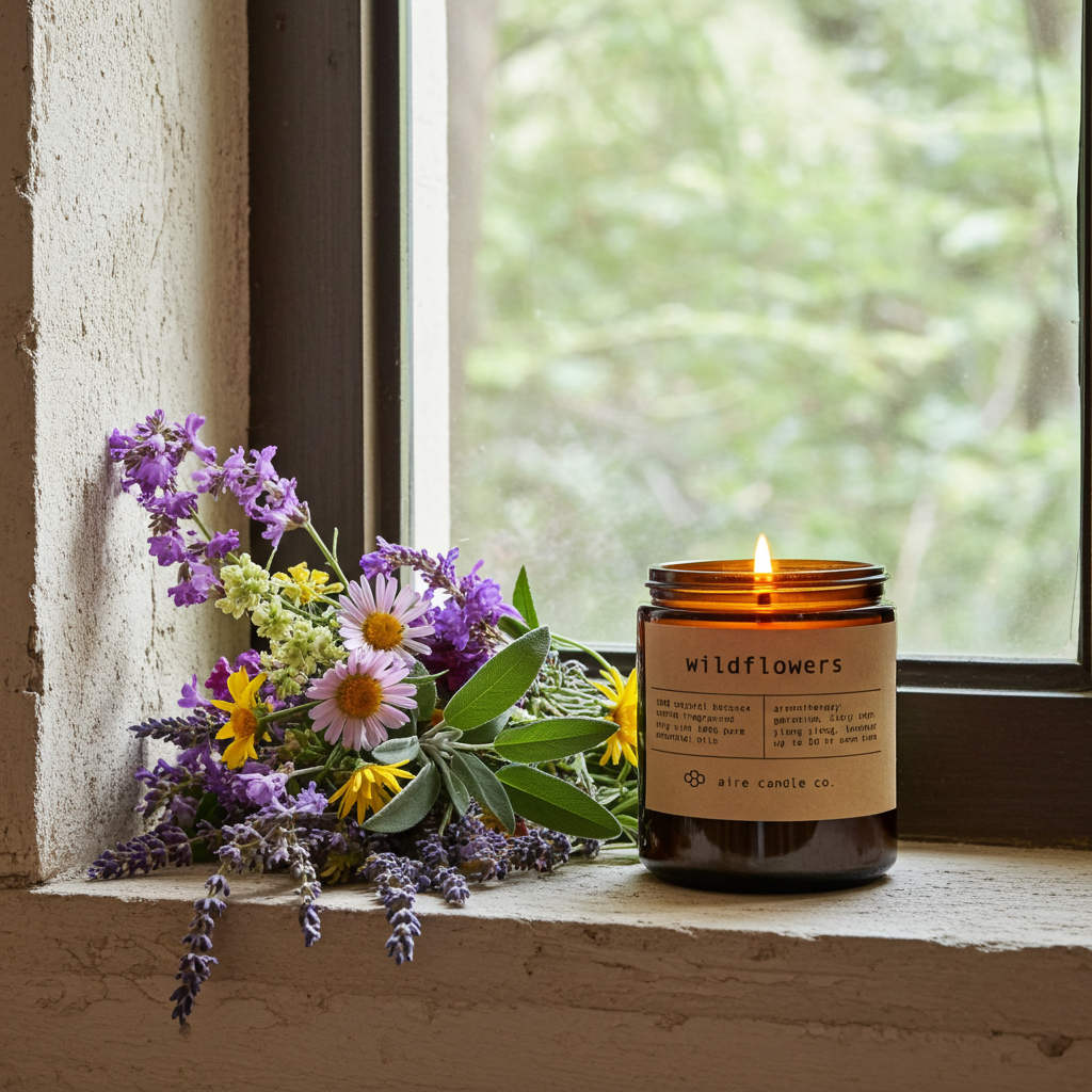 wildflowers beeswax candle – aire candle co.